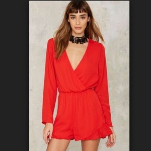 NWT Nasty Gal red romper!